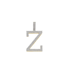 14K Yellow Gold Diamond Initial Pendant