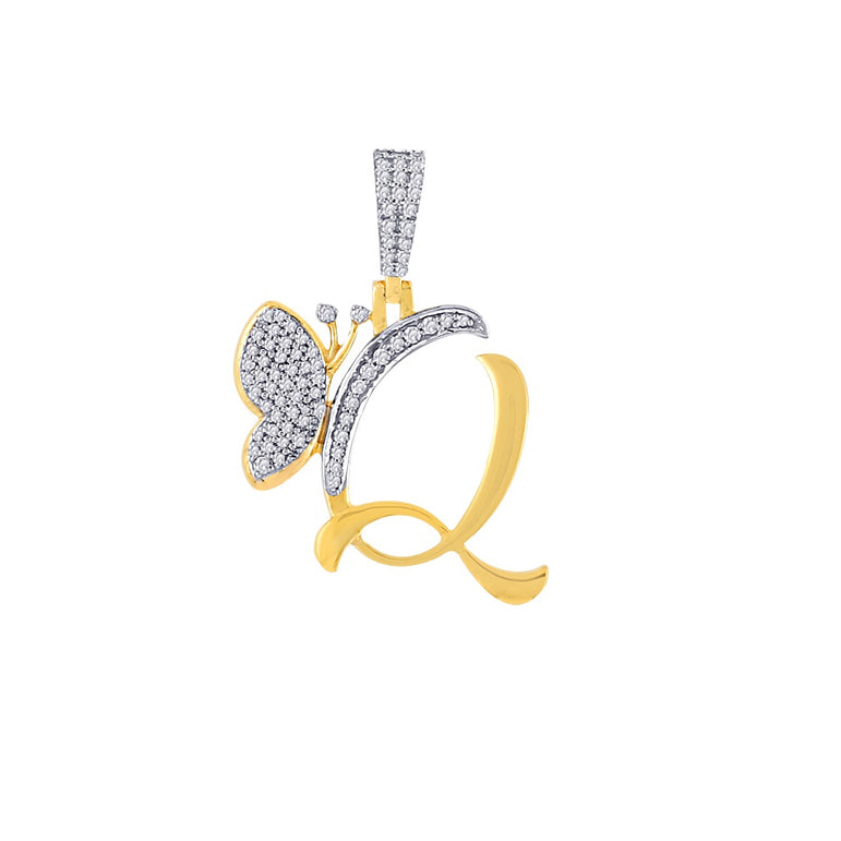 'A-Z'  Butterfly Diamond Initial letter Pendant by Rafaela Jewelry