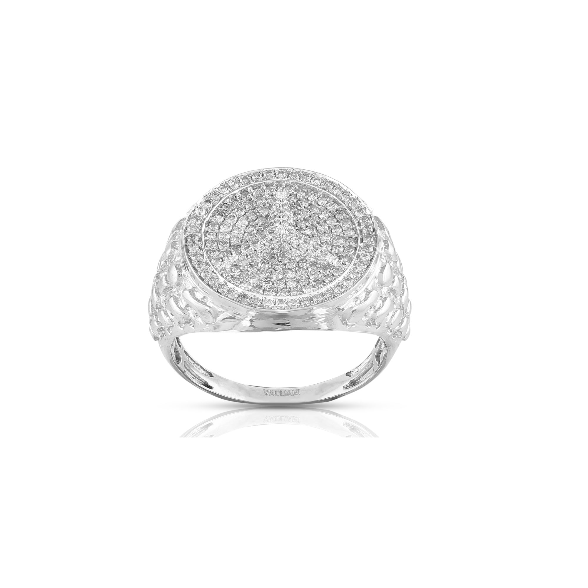 18mm White Gold Diamond Men's Ring by Rafaela Jewelry