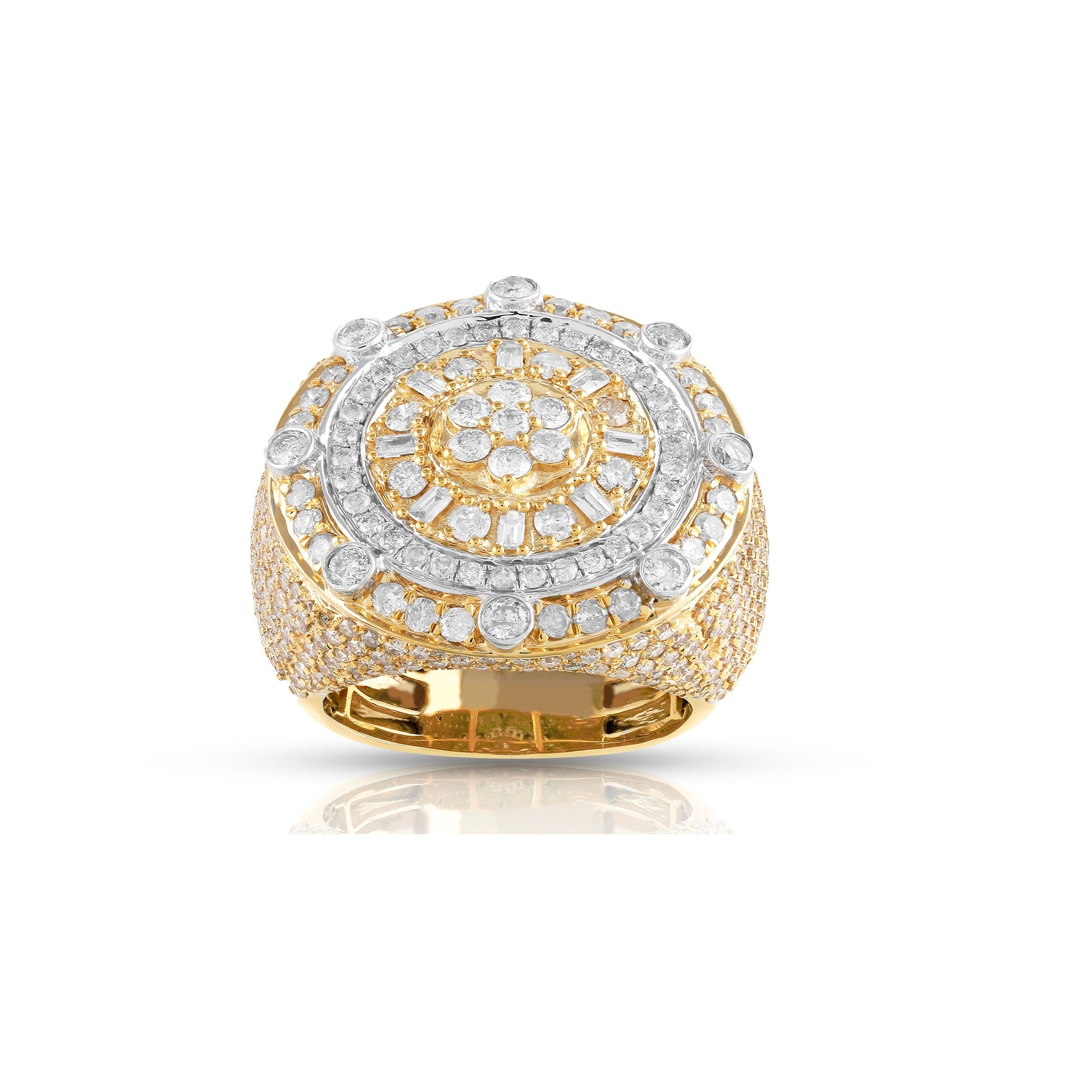 27mm Yellow Gold Diamond Men's Ring  by Rafaela Jewelry