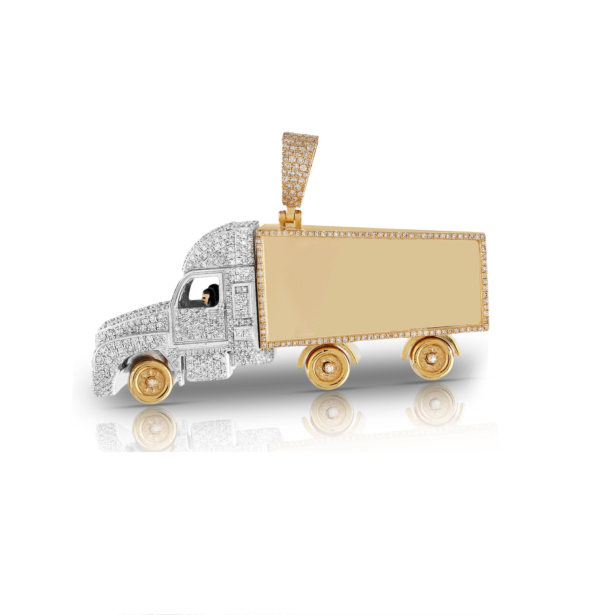 Yellow Gold Diamond Truck Pendant