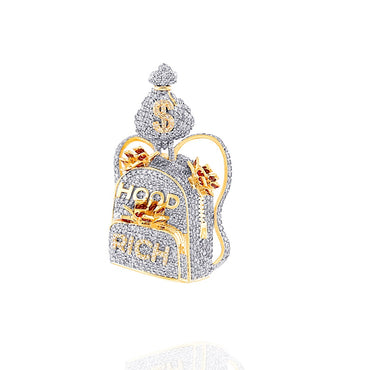 Yellow Gold Money Bag Diamond Pendant