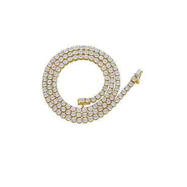 Yellow Gold Round Diamond Tennis Chain